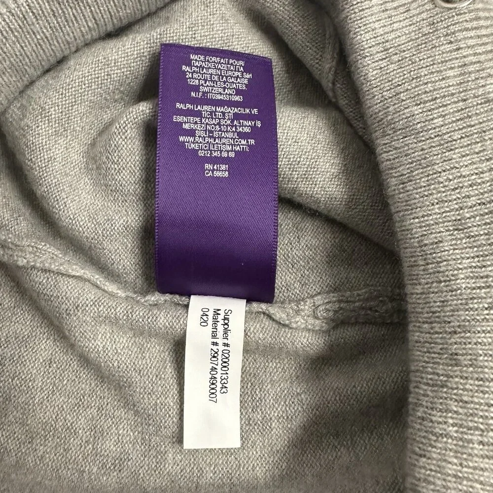Ralph Lauren Purple Label Collection Women’s Cashmere Jogger Pants Gray Italy M - Picture 10 of 15